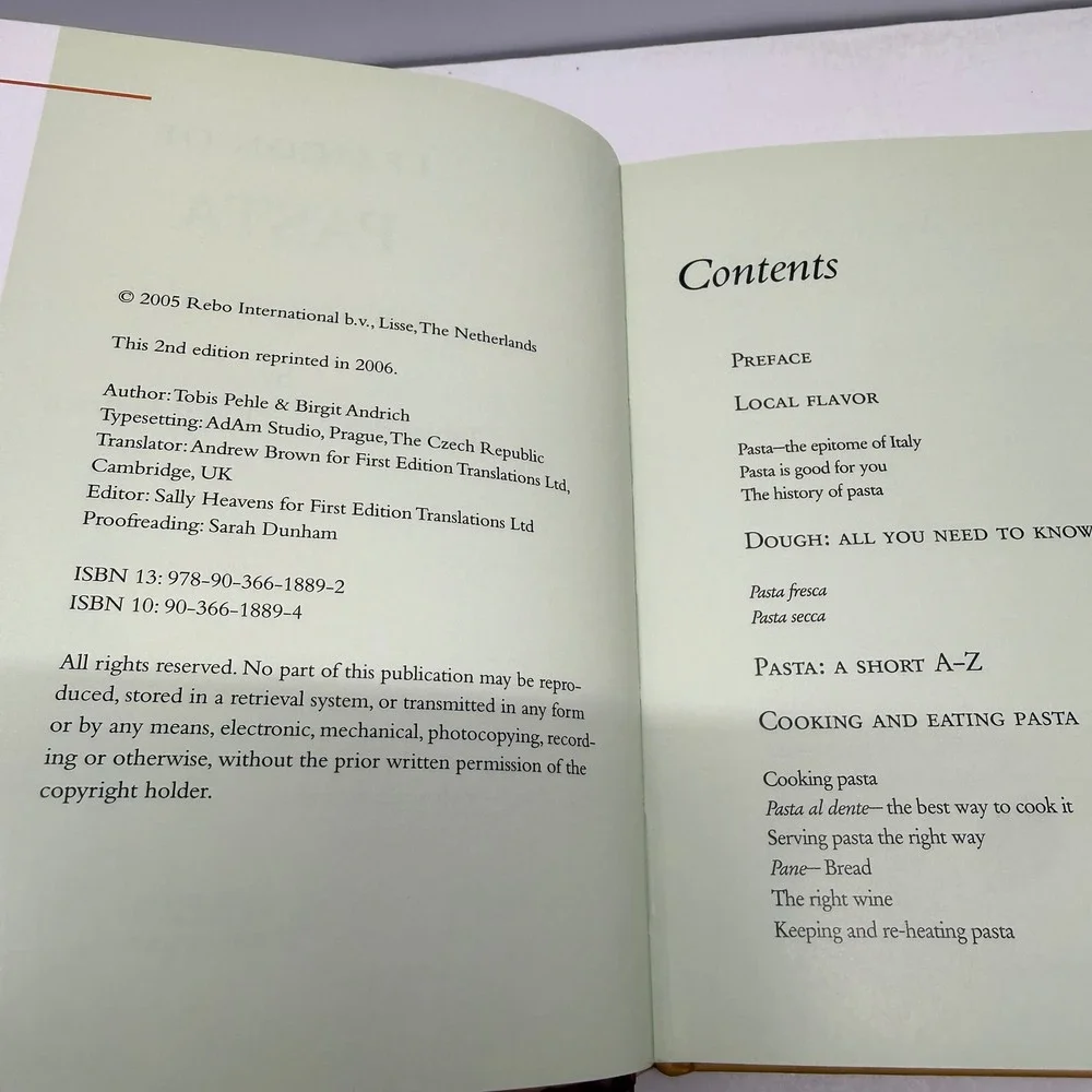Lexicon of Pasta Cookbook Tobias Pehle Birgit Andrich Rebo Publishers Hardcover